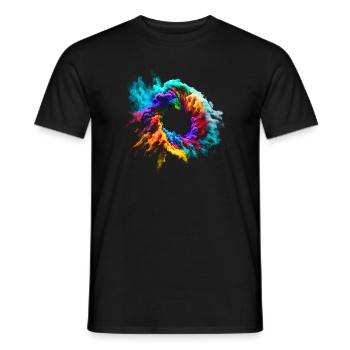 Explosion de nuages de poussière colorés - T-shirt homme - noir - Devant - AI Model Male 178 light (178cm)