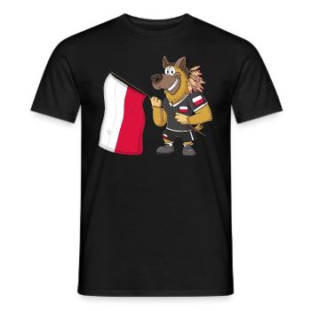 Poland Rasta Dog - Men's T-Shirt - black - Front - AI Model Male 178 light (178cm)