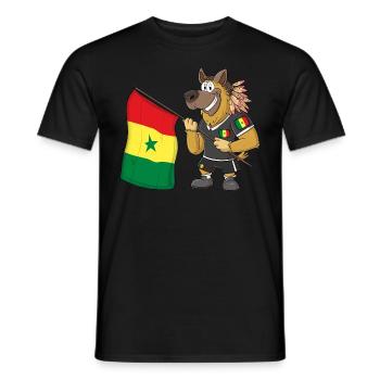 Senegal Rasta Hund - Männer T-Shirt - Schwarz - Vorne - AI Model Male 178 light (178cm)