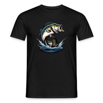 Springender Bass Fisch - Männer T-Shirt - Schwarz - Vorne - AI Model Male 178 light (178cm)