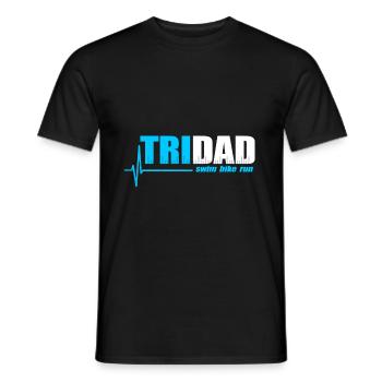 Triathlon papa athlète papa chemise - T-shirt homme - noir - Devant - AI Model Male 178 light (178cm)