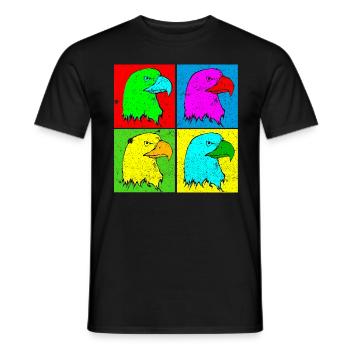 Adler Adlerkopf Vier Farben Tshirt - Männer T-Shirt - Schwarz - Vorne - AI Model Male 178 light (178cm)