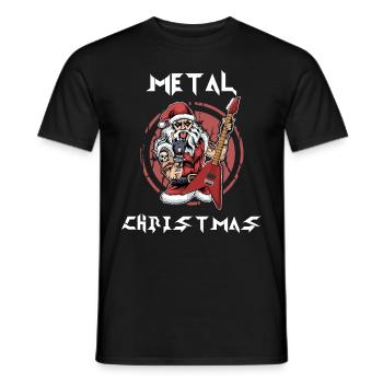 Heavy Metal Weihnachten Weihnachtsmann Rock Musik - Männer T-Shirt - Schwarz - Vorne - AI Model Male 178 light (178cm)