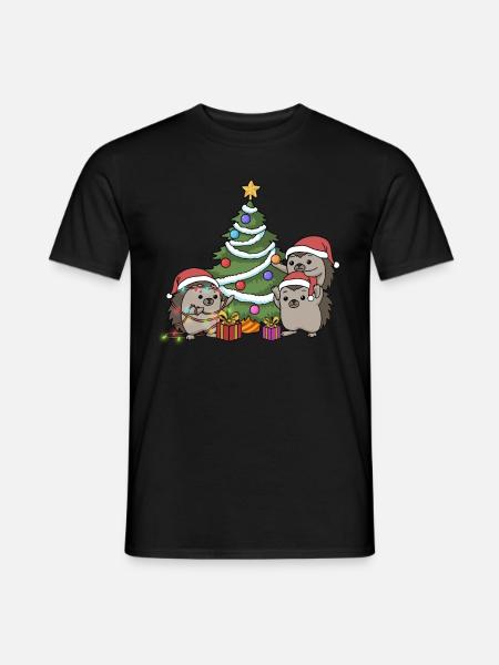 Weihnachten Igel Weihnachtsbaum Schmücken Advent - Männer T-Shirt - Schwarz