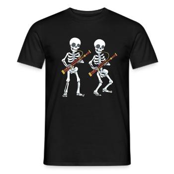 Bassoon Tshirt Big Band Skeleton Bassoon Bassoon - Men's T-Shirt - black - Front - AI Model Male 178 light (178cm)