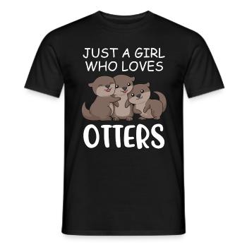Otter Shirt Mädchen Otter Geschenk Frauen Otter - Männer T-Shirt - Schwarz - Vorne - AI Model Male 178 light (178cm)