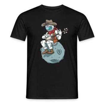 Banjo gift astronaut cowboy country music - Men's T-Shirt - black - Front - AI Model Male 178 light (178cm)