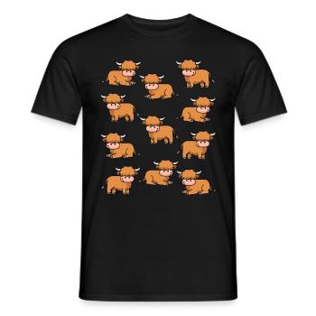 Schottische Highland Kuh Geschenkidee Kuh - Männer T-Shirt - Schwarz - Vorne - AI Model Male 178 light (178cm)