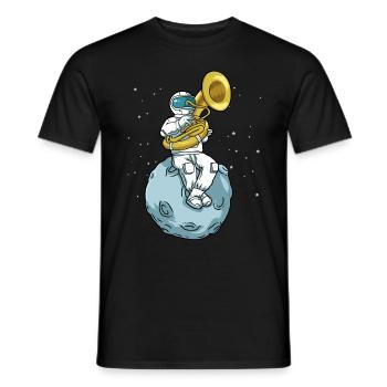 Sousaphone Tshirt Astronaut Brass Band Tuba - Men's T-Shirt - black - Front - AI Model Male 178 light (178cm)