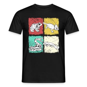 Herpetology shirt snake retro reptiles - Men's T-Shirt - black - Front - AI Model Male 178 light (178cm)