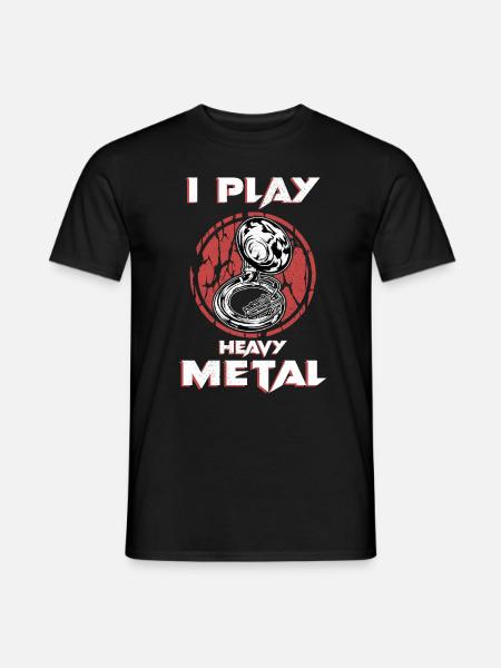 Je joue chemise Heavy Metal Sousaphone Big Band Tuba - T-shirt homme - noir