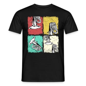 Tuba T-Shirt Sousaphone Brass band Musique Big Band - T-shirt homme - noir - Devant - AI Model Male 178 light (178cm)