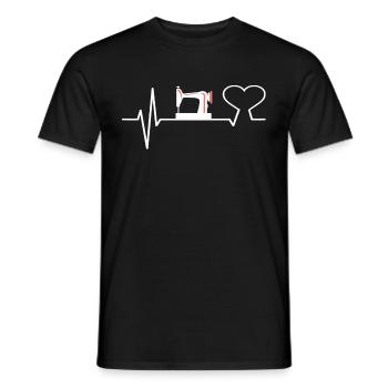 Couturière à coudre à la main à tricoter à la main des années 50 - T-shirt homme - noir - Devant - AI Model Male 178 light (178cm)