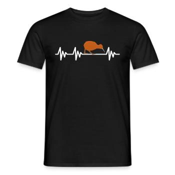 Heartbeat kiwi bird bird new zealand new zealand - Men's T-Shirt - black - Front - AI Model Male 178 light (178cm)