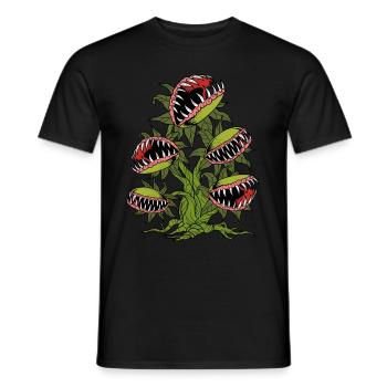 Venus Flytrap Shirt Carnivorous Plant - Men's T-Shirt - black - Front - AI Model Male 178 light (178cm)