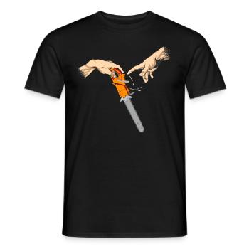 Motorsäge Garten Gartenarbeit Michelangelo gärtner - Männer T-Shirt - Schwarz - Vorne - AI Model Male 178 light (178cm)