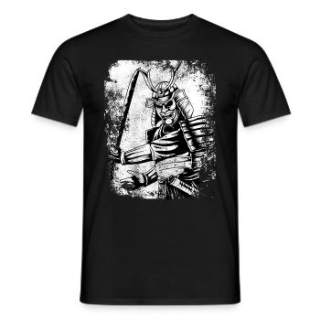 Chemise de guerrier samouraï rétro 7 vertus japon - T-shirt homme - noir - Devant - AI Model Male 178 light (178cm)