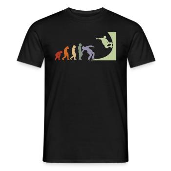 Evolution Skater Skateboard Skate skaten halfpipe - Männer T-Shirt - Schwarz - Vorne - AI Model Male 178 light (178cm)