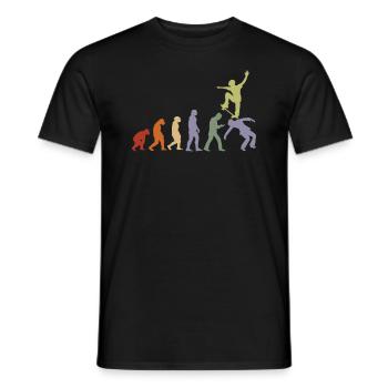 Evolution Skater Skateboard Skate skaten parkour - Männer T-Shirt - Schwarz - Vorne - AI Model Male 178 light (178cm)