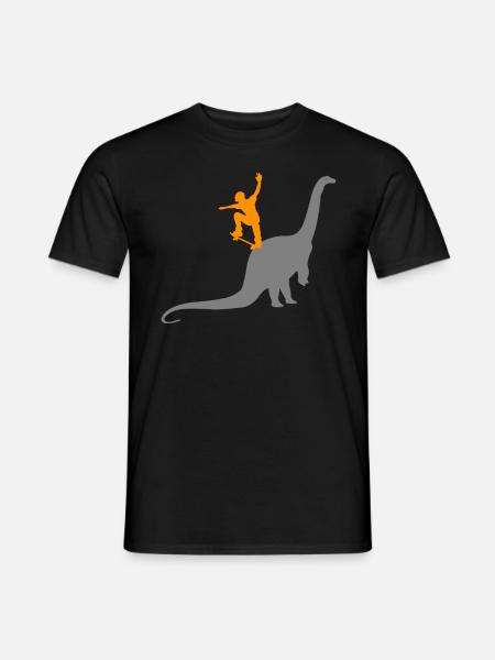 Skater Skateboard Skate Skating Dino Dinosaurs - Men's T-Shirt - black