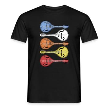 Vintage Mandolin Country Music Retro Bluegrass - Men's T-Shirt - black - Front - AI Model Male 178 light (178cm)