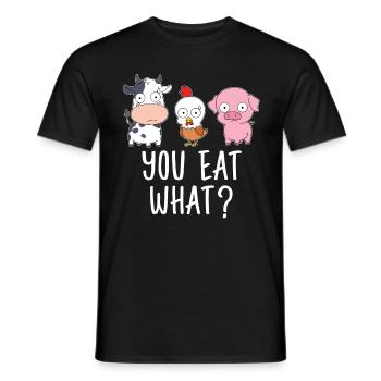 Vegan Shirt Animal Rights Vegetarian Gift Vegan - Men's T-Shirt - black - Front - AI Model Male 178 light (178cm)