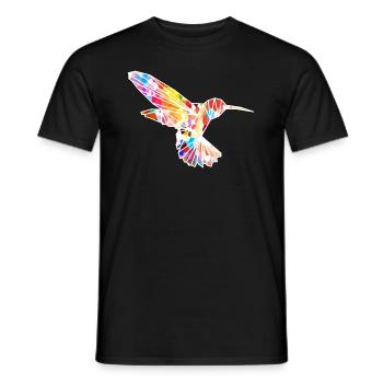 Kolibri Mosaik - Männer T-Shirt - Schwarz - Vorne - AI Model Male 178 light (178cm)