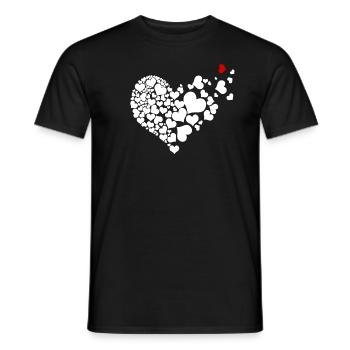 Coeur de coeur - T-shirt homme - noir - Devant - AI Model Male 178 light (178cm)