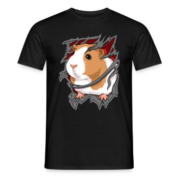 Guinea Pig Gift Men Guinea Pig - Men's T-Shirt - black - Front - AI Model Male 178 light (178cm)