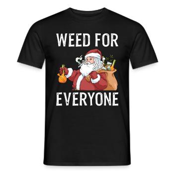 Weed Shirt Cannabis Weihnachten Marijuana Kiffer - Männer T-Shirt - Schwarz - Vorne - AI Model Male 178 light (178cm)