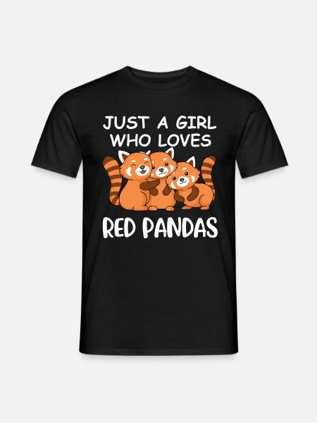 Red Panda Gift Girl Women Red Panda - Men's T-Shirt - black