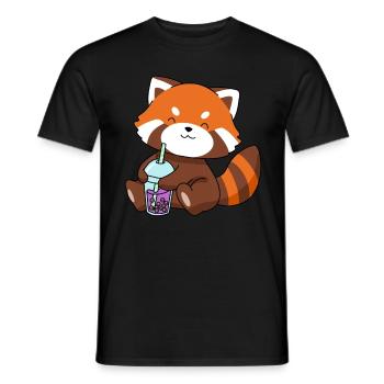 Red Panda Bubble Tea Cadeau Boba Tea Panda Rouge - T-shirt homme - noir - Devant - AI Model Male 178 light (178cm)