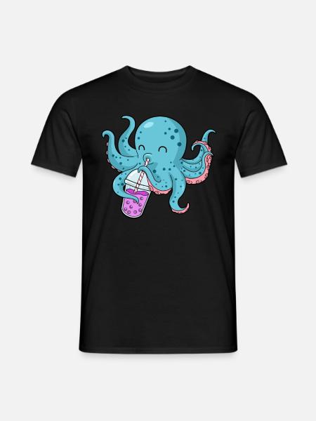 Pieuvre Bubble Tea Cadeau Boba Tea Bubble Tea - T-shirt homme - noir