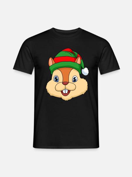 Christmas squirrel gift squirrel - Men's T-Shirt - black