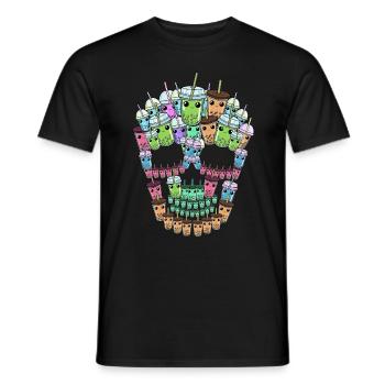Bubble Tea Skull Gift Boba Tea Bubble Tea - T-shirt homme - noir - Devant - AI Model Male 178 light (178cm)