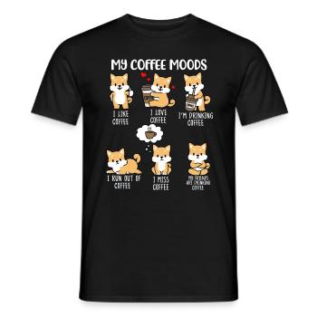 Coffee lover gift Shiba Inu coffee dog - Men's T-Shirt - black - Front - AI Model Male 178 light (178cm)