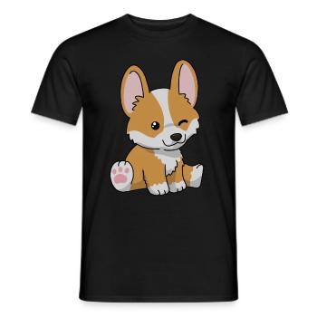 Süßer Corgi Hund Geschenk Frauen Hundeshirt Corgi - Männer T-Shirt - Schwarz - Vorne - AI Model Male 178 light (178cm)