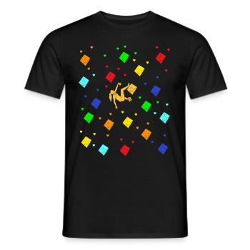 Escalade bouldering alpinisme femme grimpeur - T-shirt homme - noir - Devant - AI Model Male 178 light (178cm)