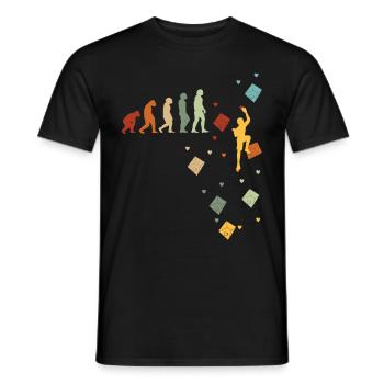 Klettern Bouldern vintage Bergsteigen Evolution - Männer T-Shirt - Schwarz - Vorne - AI Model Male 178 light (178cm)