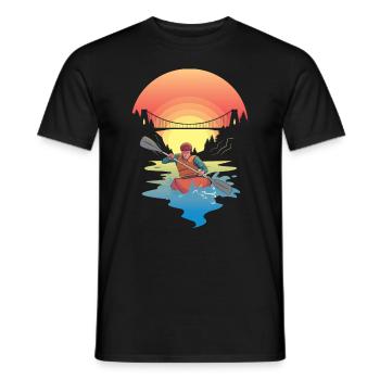 KAYAKS KANU RAFTING PADDEL BOOT Kayaking KAJAK - Men's T-Shirt - black - Front - AI Model Male 178 light (178cm)