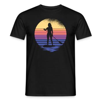 SUP Damen Paddelsurfer Stand Up Paddle supboard - Männer T-Shirt - Schwarz - Vorne - AI Model Male 178 light (178cm)