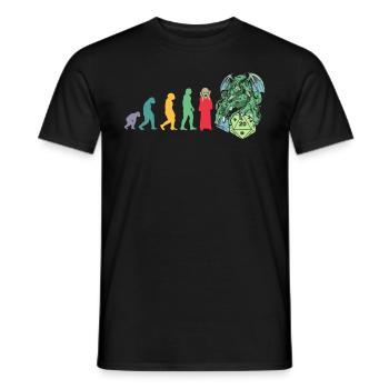 RPG Game Evolution Gamer D20 Dice Pen and Paper - Men's T-Shirt - black - Front - AI Model Male 178 light (178cm)