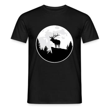 Elch Geschenk Hirsch Wild Natur Wald Hirsch - Männer T-Shirt - Schwarz - Vorne - AI Model Male 178 light (178cm)