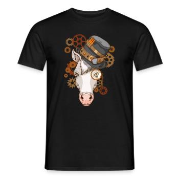 Steampunk Geschenk Männer Pferdezüchter Pferde - Männer T-Shirt - Schwarz - Vorne - AI Model Male 178 light (178cm)
