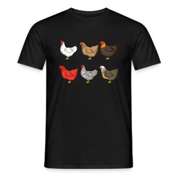 Éleveurs de poulets Volaille de ferme Poulets Poulets - T-shirt homme - noir - Devant - AI Model Male 178 light (178cm)