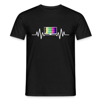 TV streaming cardio-battements tv séries Movie Internet - T-shirt homme - noir - Devant - AI Model Male 178 light (178cm)