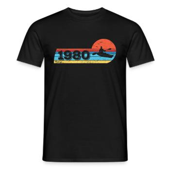 Kajak Kanus Rafting-Boote Jahrgang 1980 Geburtstag - Männer T-Shirt - Schwarz - Vorne - AI Model Male 178 light (178cm)