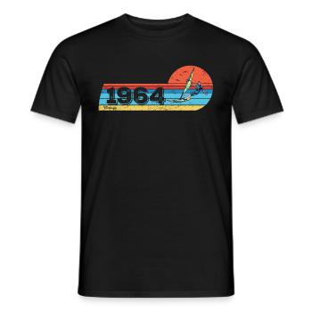 Planche à voile Né en 1964 Anniversaire Planche à voile - T-shirt homme - noir - Devant - AI Model Male 178 light (178cm)