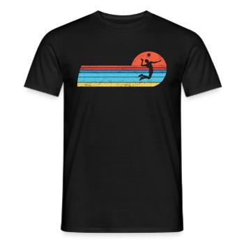 Volleyball Ball Volleyball Player Vintage Volleyball - Men's T-Shirt - black - Front - AI Model Male 178 light (178cm)