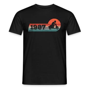 Motorroller Moped Jahrgang 1987 Geburtstag - Männer T-Shirt - Schwarz - Vorne - AI Model Male 178 light (178cm)